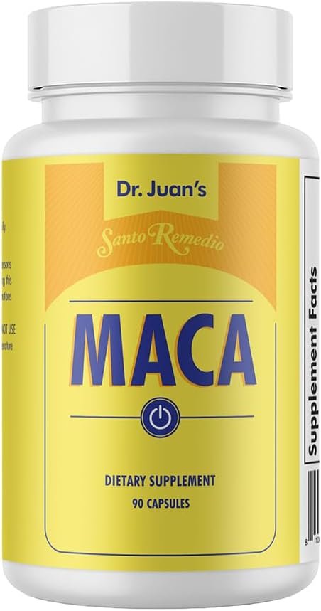 Santo Remedio Maca, Helps Support Healthy Energy Levels, Dietary Supplement, 750 mg per Serving, Vegetarian, No Artificial Flavors, No Artificial Colors, 90 Capsules, 90 Doses