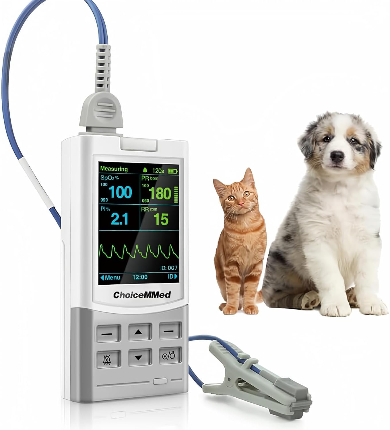 ChoiceMMed Handheld Pulse Oximeter for Vet Use – Heart Rate – Medical Monitoring for Dog, Cat, and Small Animals – Blood Oxygen Saturation Medical Monitoring Equipment