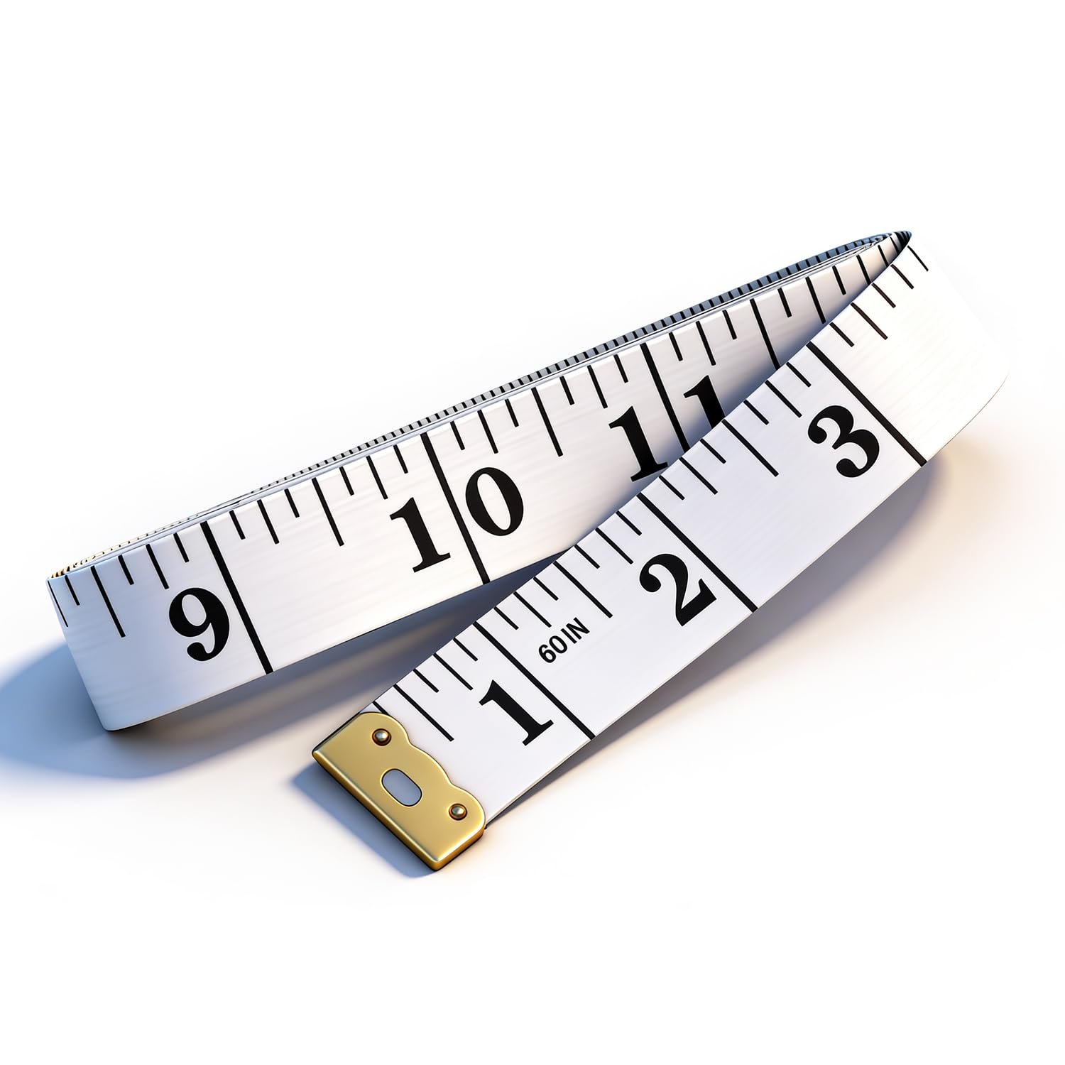 Double-Sided Soft Tape Measure for Body Sewing & Weight Loss – Flexible Vinyl Ruler with CM/Inch Scales, Tailor Craft Medical Body Measurement Tool (White) 60-inch