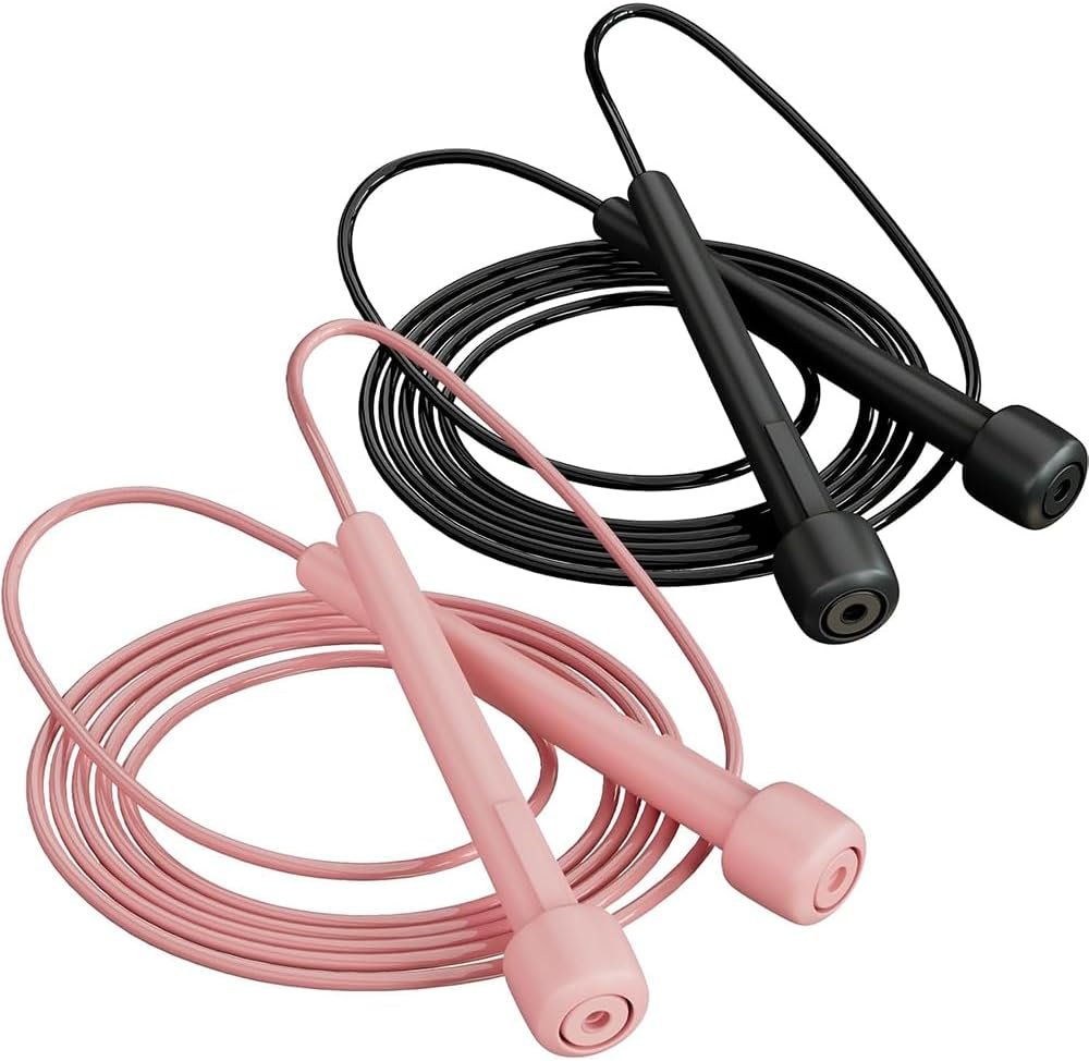 uvbws2Pack Exercise Jump Rope – With Plastic Handle, Anti Wrap PVC Long Jump Rope Set – Suitable for Men’s and Women’s Fitness Activities