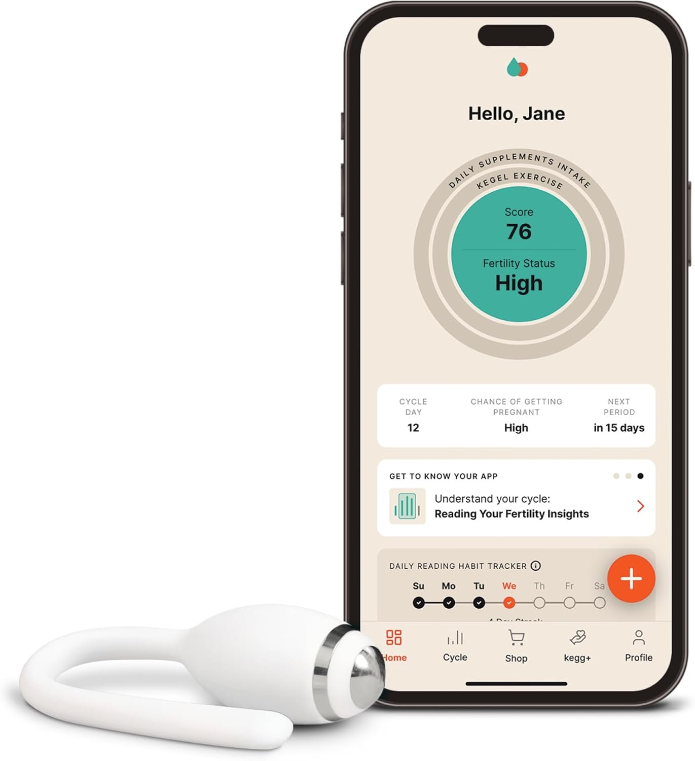 kegg Fertility Tracker + Free Fertility App | Discover Your Most Fertile Days | No Recurring costs | Predicts Fertile Window | Helps Exercise Pelvic Floor Muscles