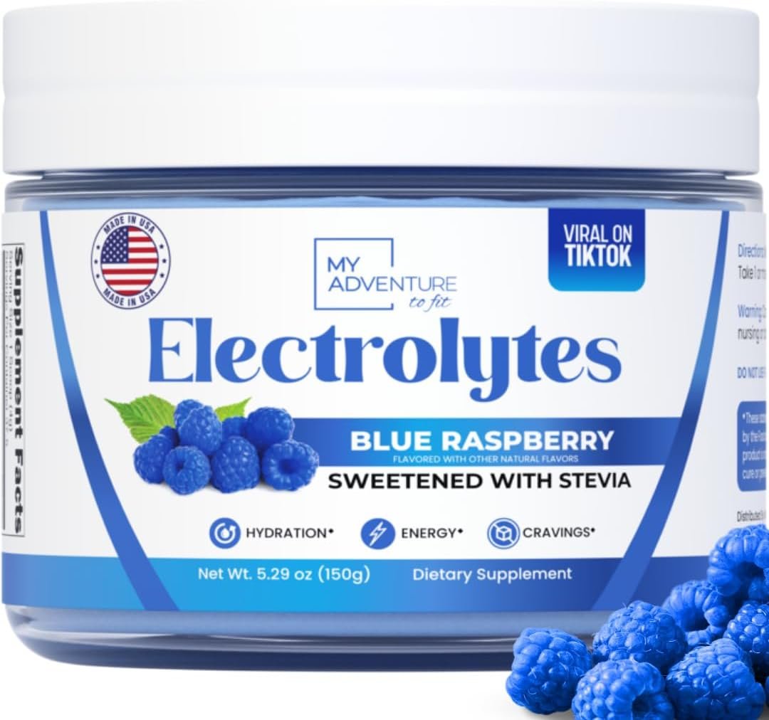 Zero Sugar – Blue Raspberry Electrolytes Powder – Refreshing Hydration – Caffeine Free Energy – All Natural Ingredients – Vegan, Keto and Paleo – Sugar Free Electrolyte Powder Drink Mix – 37 Servings