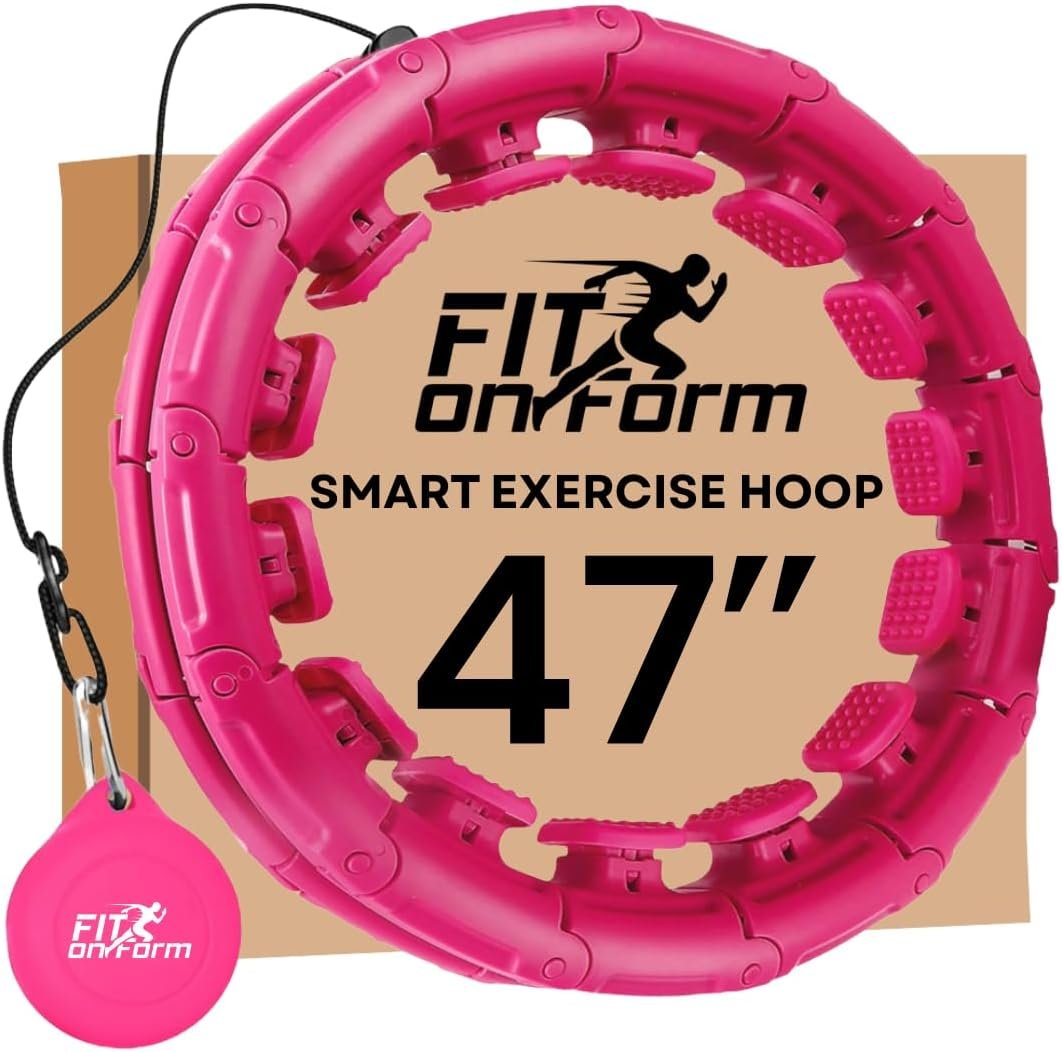 FIT ON FORM Infinity Weighted Hula Hoop for Adults Weight Loss, Smart Exercise Hola Circle Hoop for Women Abs Workout