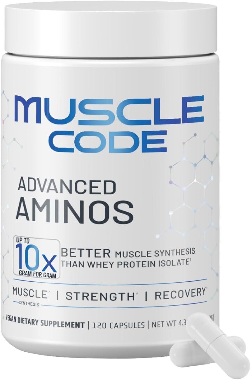 NAUTILUS Muscle Code Essential Amino Acid Capsules – Muscle Synthesis & Repair & Strength – Unflavored – 30 Servings – Clinically Studied – 0g Sugar, Keto, Vegan, Gluten Free, Dairy Free