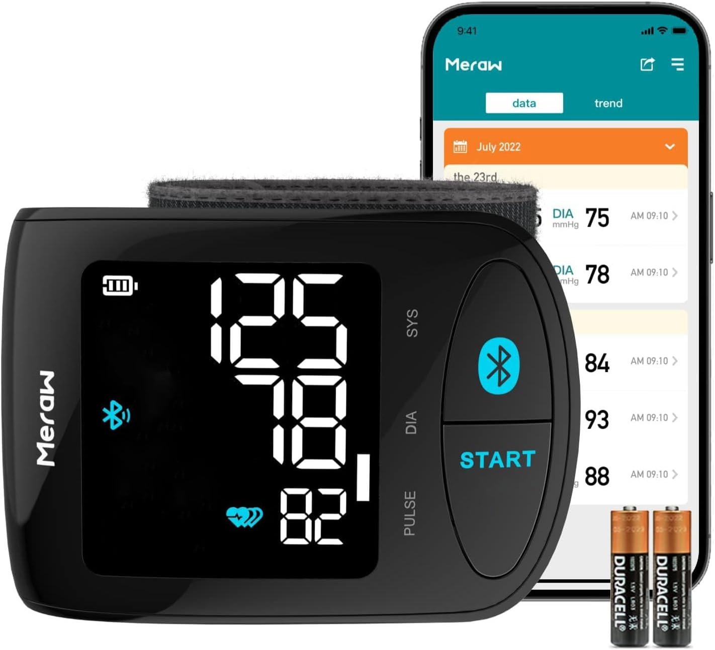 Blood Pressure Monitor Adult Cuff, Blood Pressure Cuff Monitor Wrist, Blood Pressure Machine Home Use 5.3-8.5″ Irregular Heartbeat Monitoring APP Automatic Bluetooth High Accuracy Aspen Black