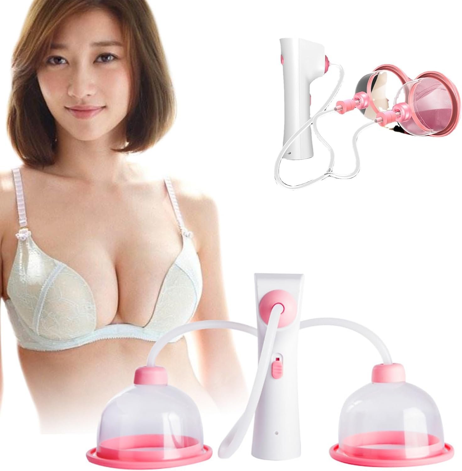 Electric Chest Massager, Beauty Enlargement Machine with USB Charge, Promotes Breast Growth, Flat & Sagging Breasts (13.5cm)