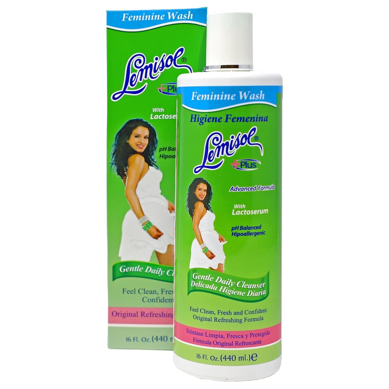 Lemisol Feminine Wash, Daily Cleanser, Hypoallergenic, 16 FL Oz, Bottle