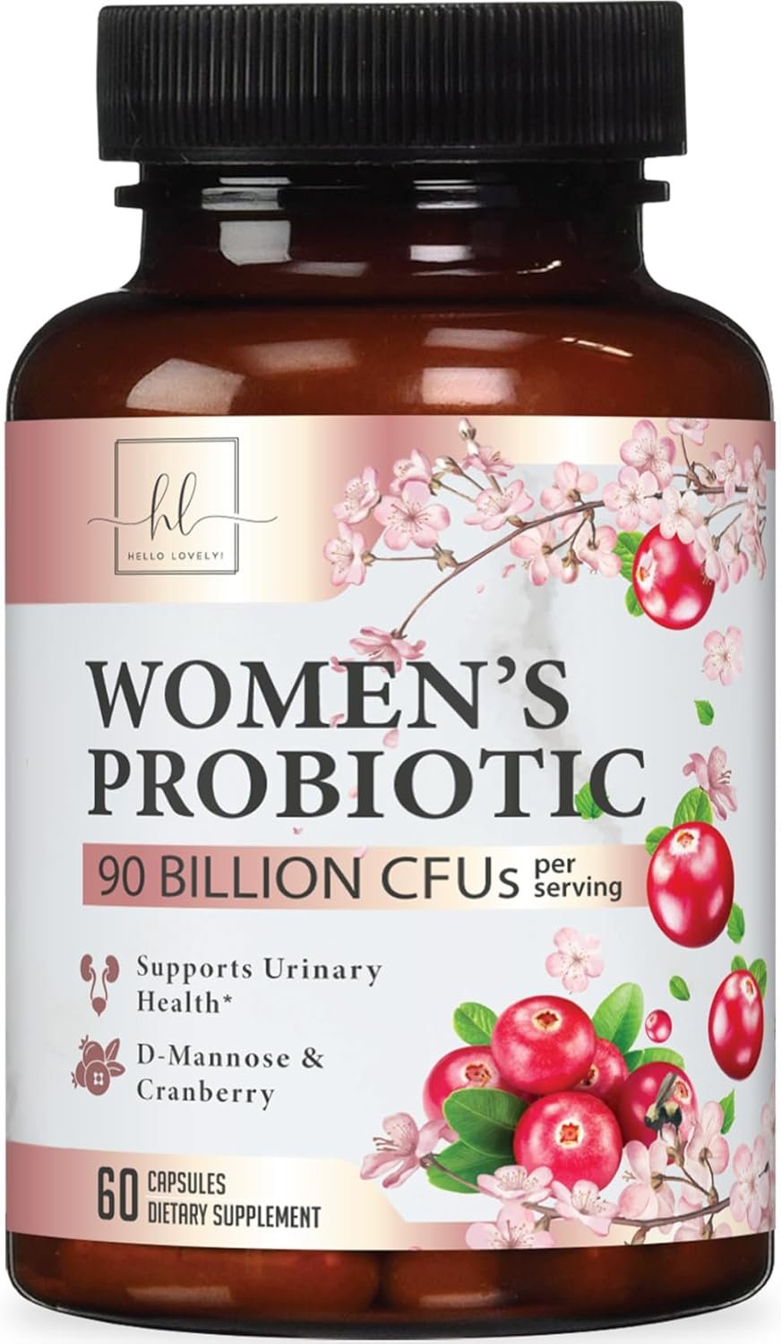 Probiotics for Women Digestive Health Support – 16 Strains Women’s Vaginal Probiotic with Prebiotics, Cranberry, PH, Immune Support, Urinary, & Feminine Health Support – USA Bottled – 60 Capsules