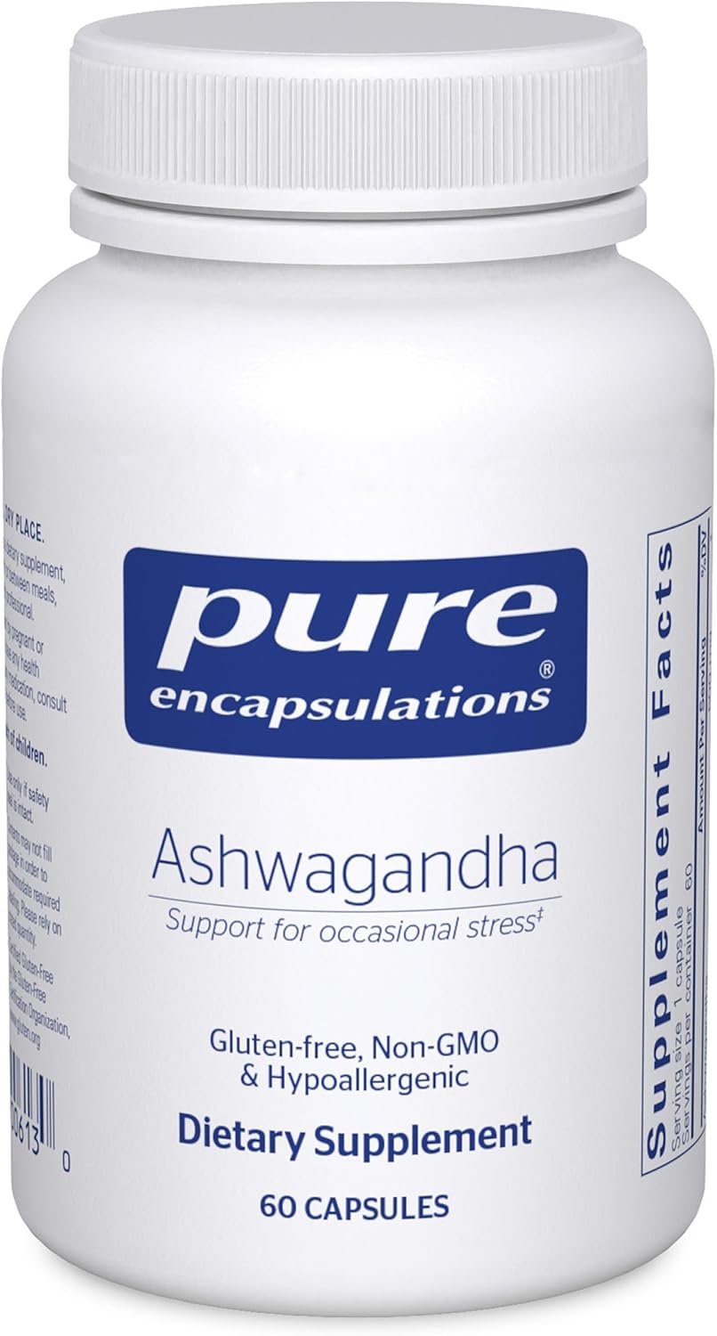 Pure Encapsulations Ashwagandha – 500 mg Ashwagandha Extract – Metabolism & Stress Support – Immune Support – GMO Free & Vegan – 60 Capsules