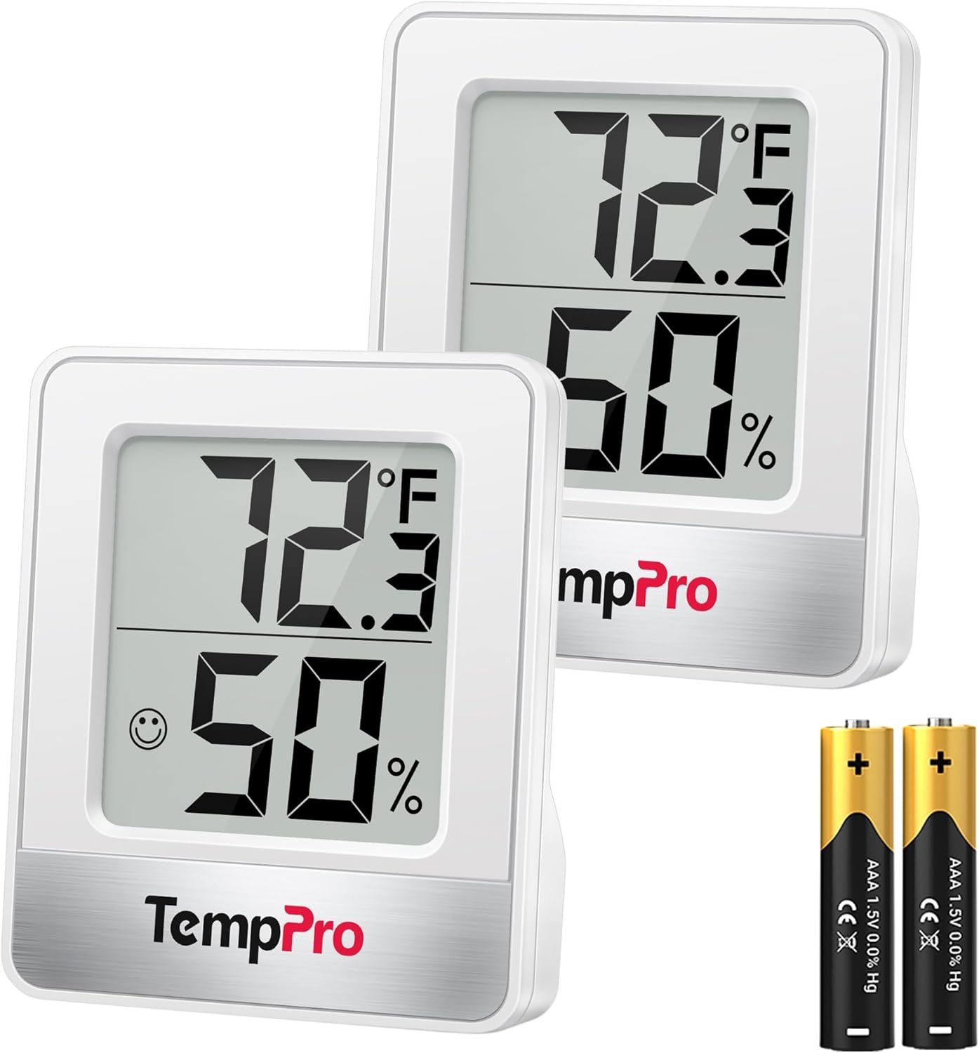 TempPro TP49 2 Pieces Digital Hygrometer Indoor Thermometer Humidity Meter Mini Hygrometer Thermometer with Temperature and Humidity Monitor Room Thermometer (Previously ThermoPro)