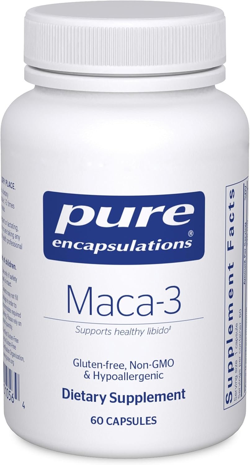 Pure Encapsulations Maca-3 | Hypoallergenic Supplement Promotes Healthy Libido and Reproductive System Function | 60 Capsules