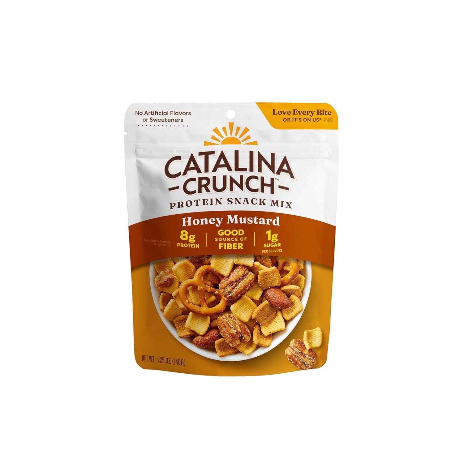 Catalina Crunch Protein Snack Mix – 8g Protein, 1g Sugar per Serving – Good Source of Fiber, Keto, Gluten Free – Honey Mustard, 5.25 Ounce Bag (Pack of 1)