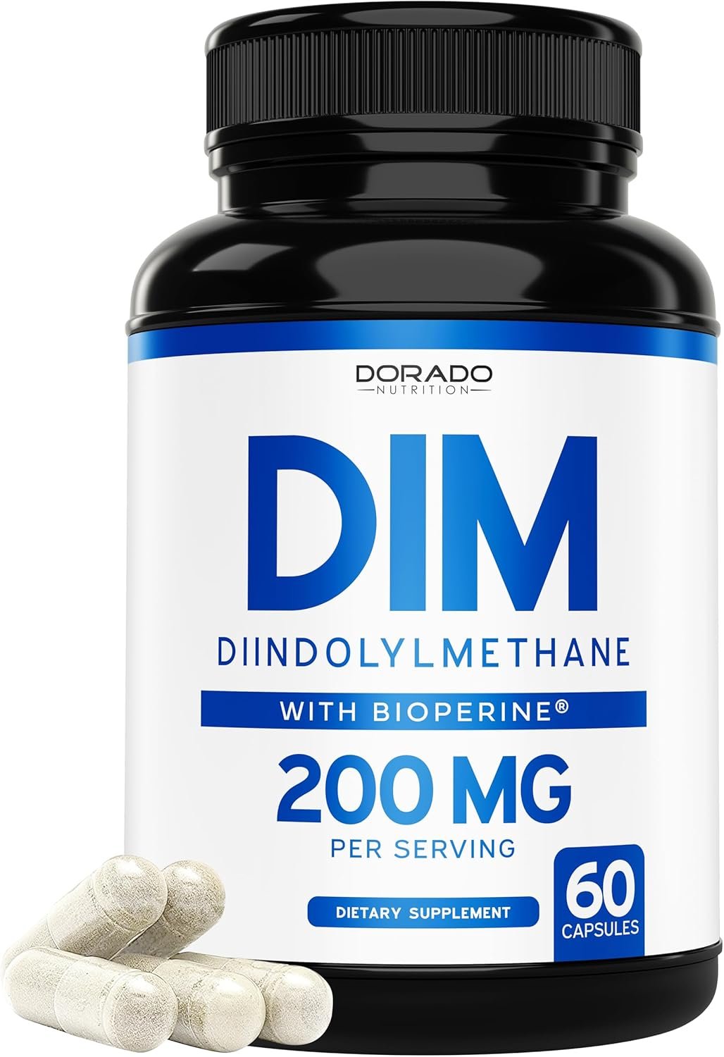 DIM Supplement for Women & Men (Diindolylmethane Estrogen Blocking Supplement, Hormonal Acne Treatment, Hormone Balance for Women) (200mg Per Serving) – Vegan, Gluten-Free, USA Made (60 Capsules)