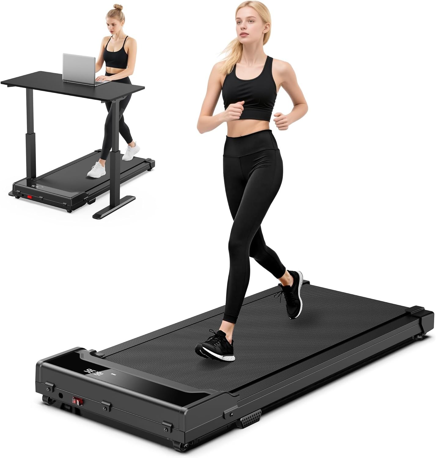 Walking Pad Treadmill for Home – Under Desk Walk Pads with Remote Control Mini Running Portable Electric Machine Adjustable Slim Compact with 0.6-4.0MPH Max up 220 Lbs Modes for Office Small Spaces