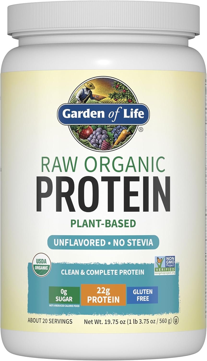 Garden of Life Organic Vegan Protein Powder, Plant Based & BCAAs, Organic Protein Powder with Probiotics & Enzymes, Non-GMO, Gluten-Free Lactose Free 1.2 LB