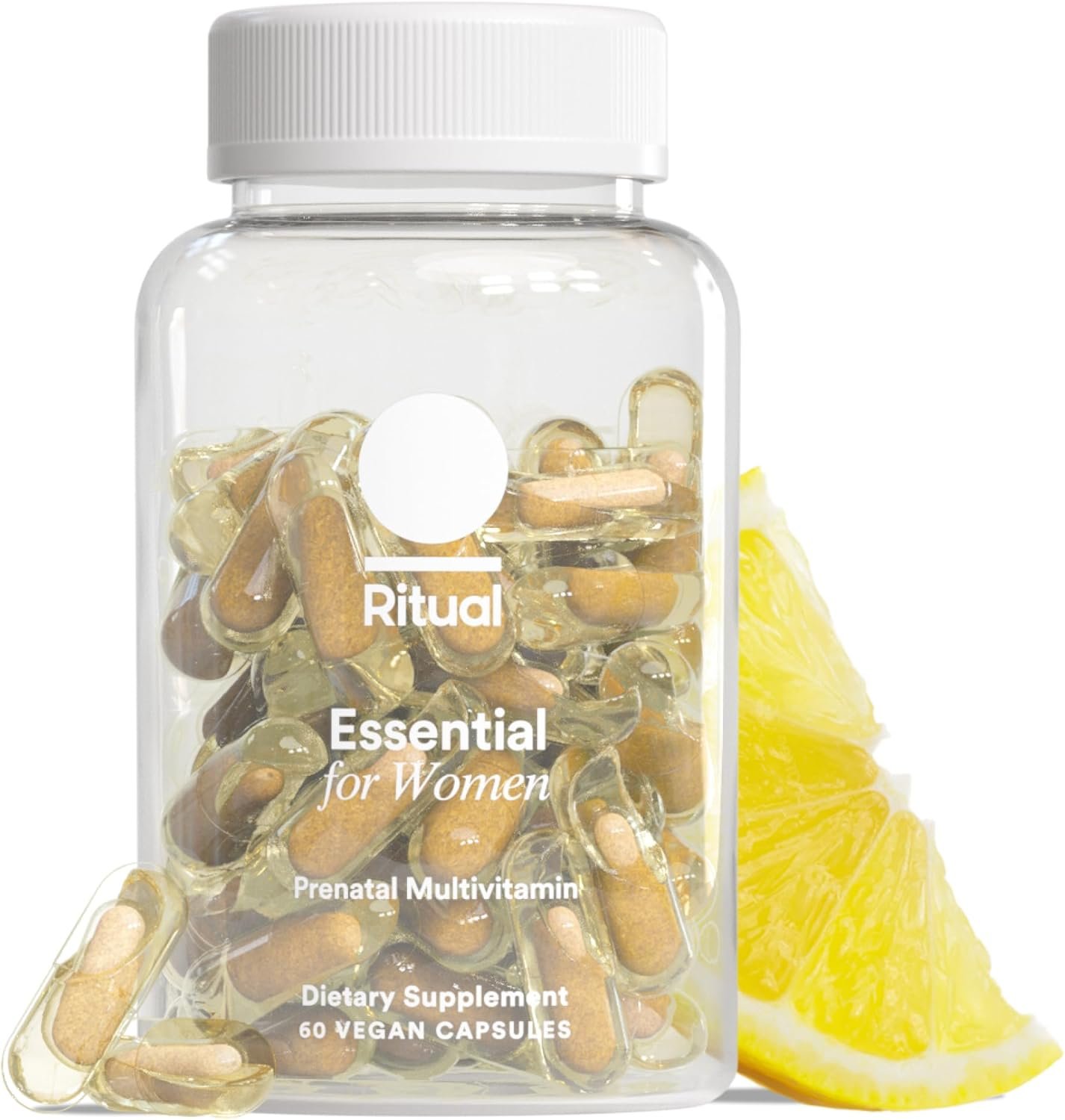Ritual Prenatal Vitamins for Women Folate & Choline for Neural Tube Support, Omega-3 DHA for Fetal Brain Development, Iron, Calcium-Helper D3 & K2, Non-GMO, Vegan, Citrus, 30 Days