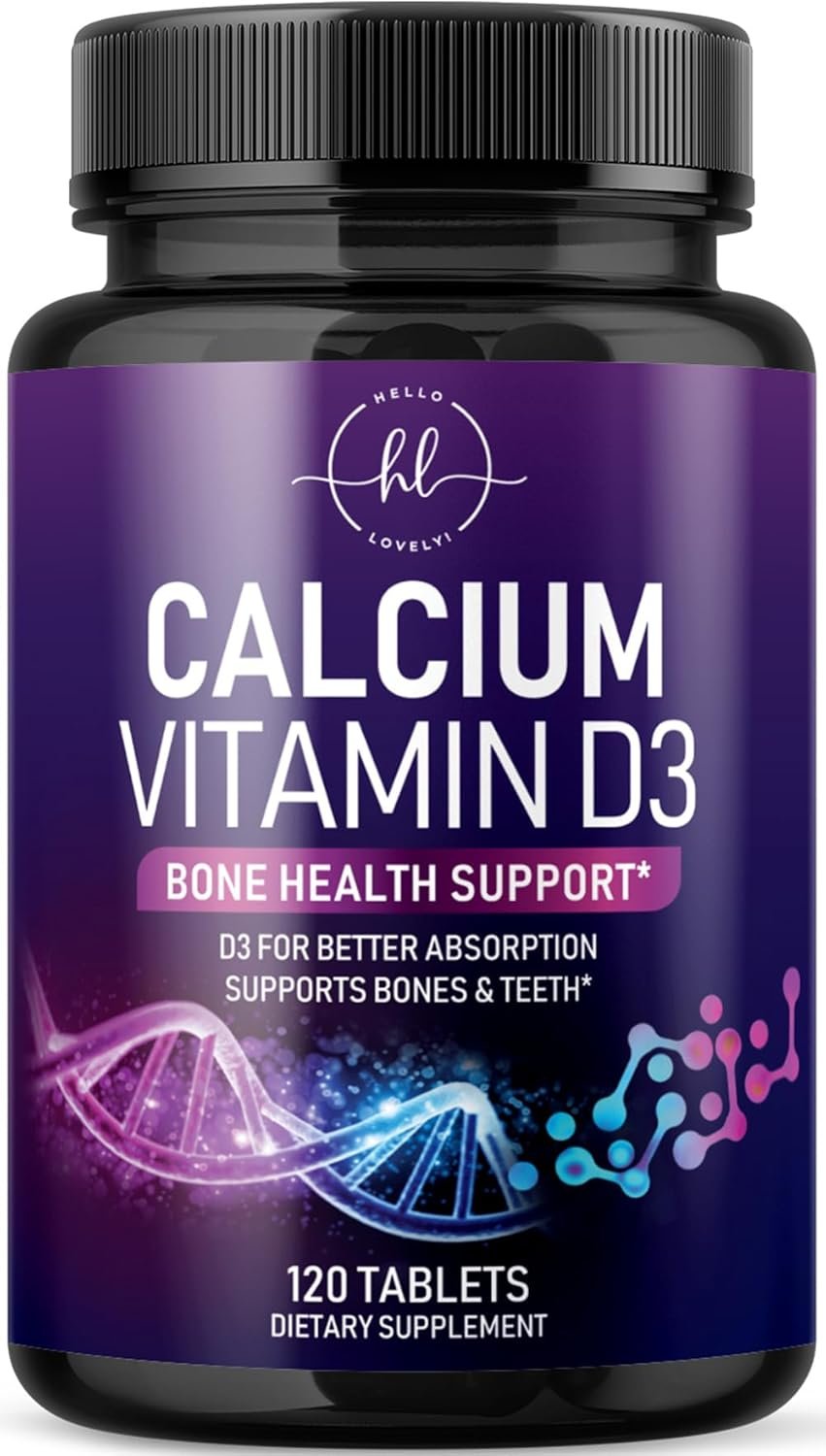 Calcium 1200 mg per Serving with Vitamin D3 – Bone Health Support Supplement, Calcium Supplements for Women & Men – Bone Strength, Teeth, Immune Support, Calcium Carbonate, USA Bottled – 120 Tablets