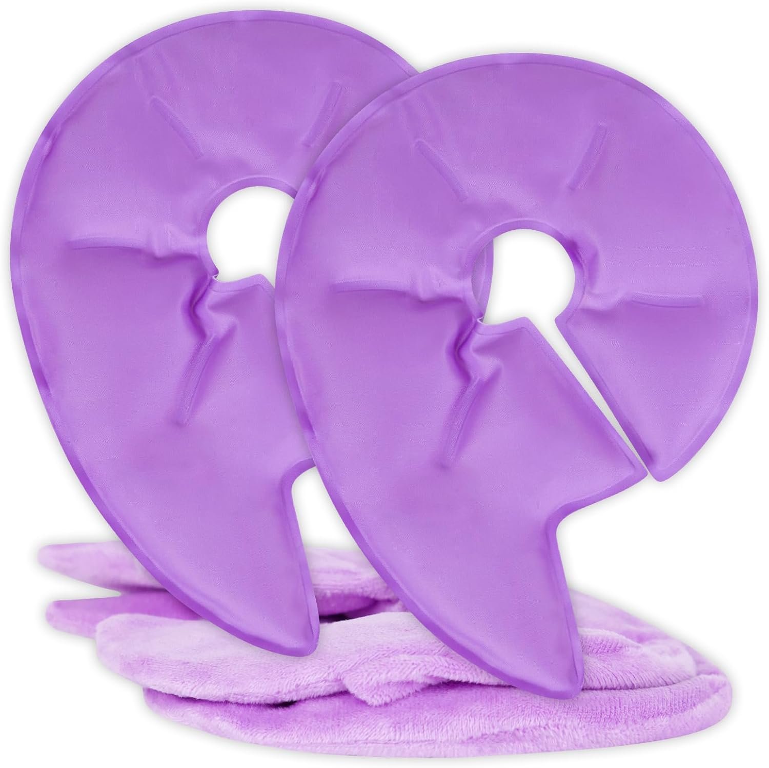 Arctic Flex Breast Ice Packs – Hot & Cold Therapy, Surgery Recovery Supplies – Heating & Cooling Gel Pad for Breastfeeding, Engorgement, Mastitis Relief, Sore Nipples, Lactation (Purple)