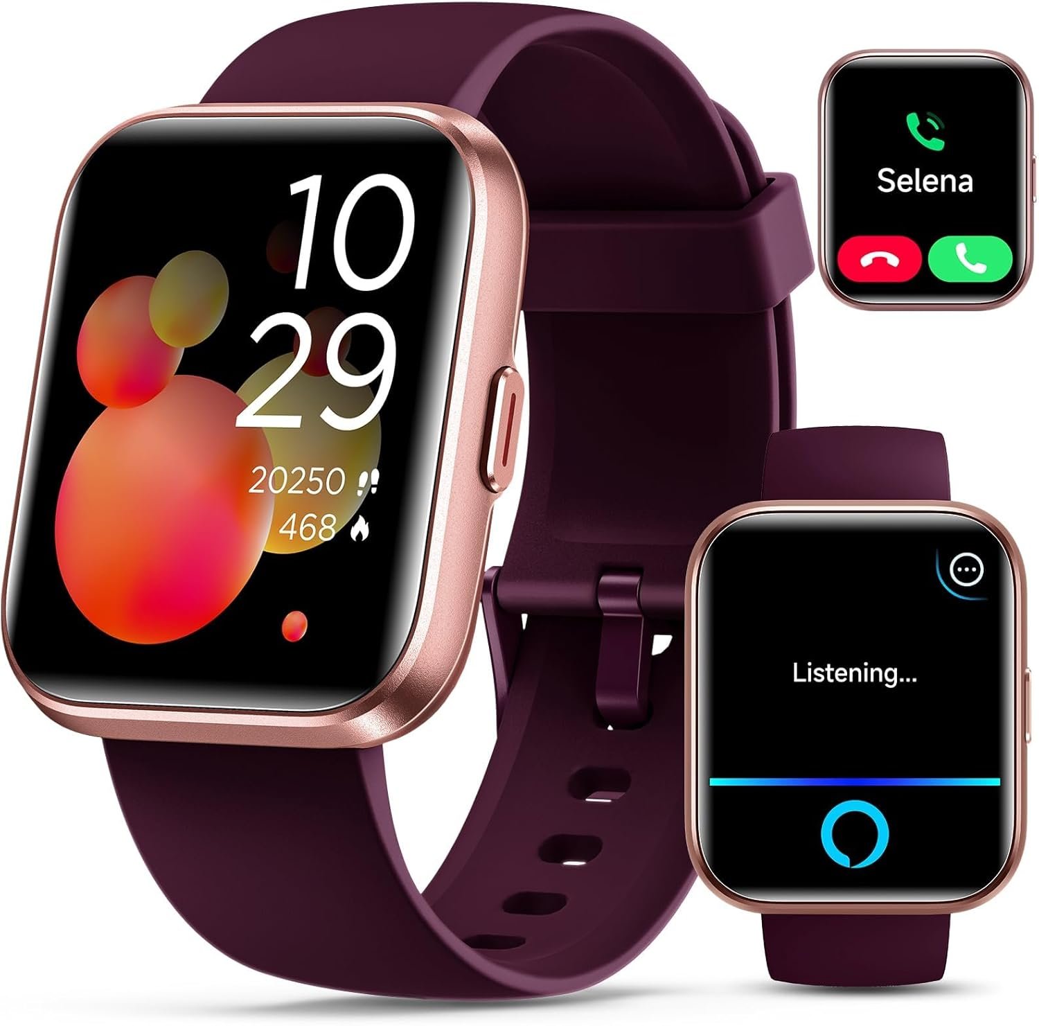 Smartwatch for Women, Compatible with Android & iPhone, 1.8” Fitness Tracker Watch with Alexa, Call & Notification Alerts, Heart Rate & Sleep Monitor, 120 Sports Modes, Waterproof Watch for Women