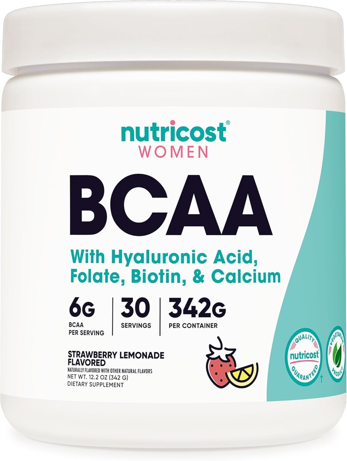 Nutricost BCAA for Women (Strawberry Lemonade, 30 Servings) – Formulated Specifically for Women – Non-GMO and Gluten-Free