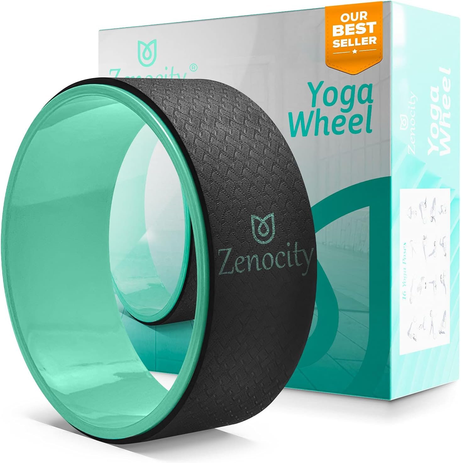 Yoga Back Roller – Yoga Wheel for Stretching and Back Pain Relief – Back Stretcher – Foam Roller – Balance Accessory for Stretching – Thick Padding for Comfort – Improve Flexibility