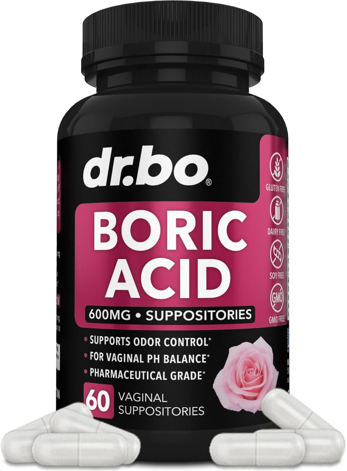 Boric Acid Suppositories for Women – 600mg Vaginal Suppositories Boric Acid for Women – Vagina Suppository Vaginal Odor Smell PH Feminine Vag Womens pH Balance Pills & Vagina Health – 60 Suppositories
