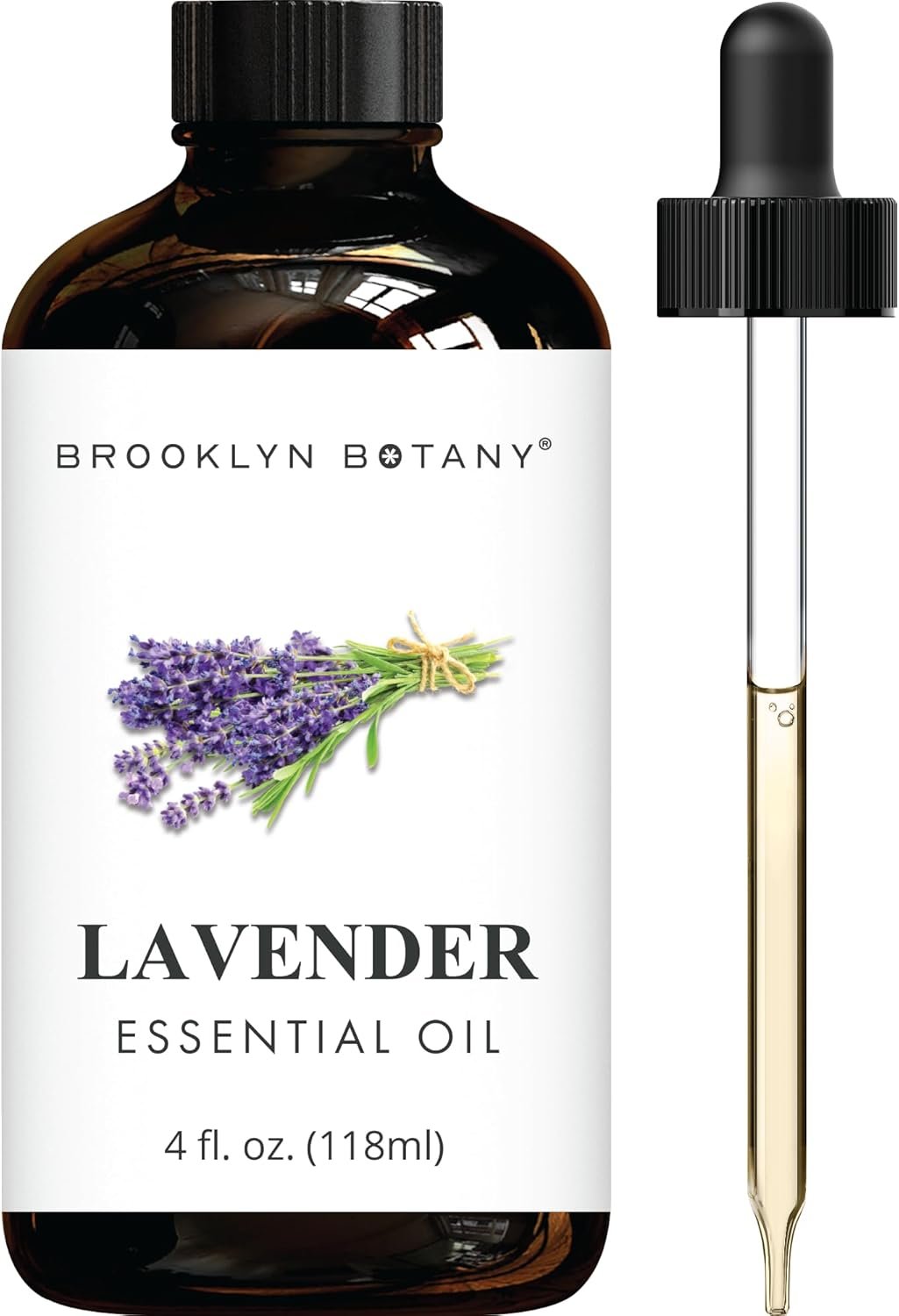 Brooklyn Botany Lavender Essential Oil – Huge 4 Fl Oz – 100% Pure and Natural – Premium Grade with Dropper – for Aromatherapy and Diffuser