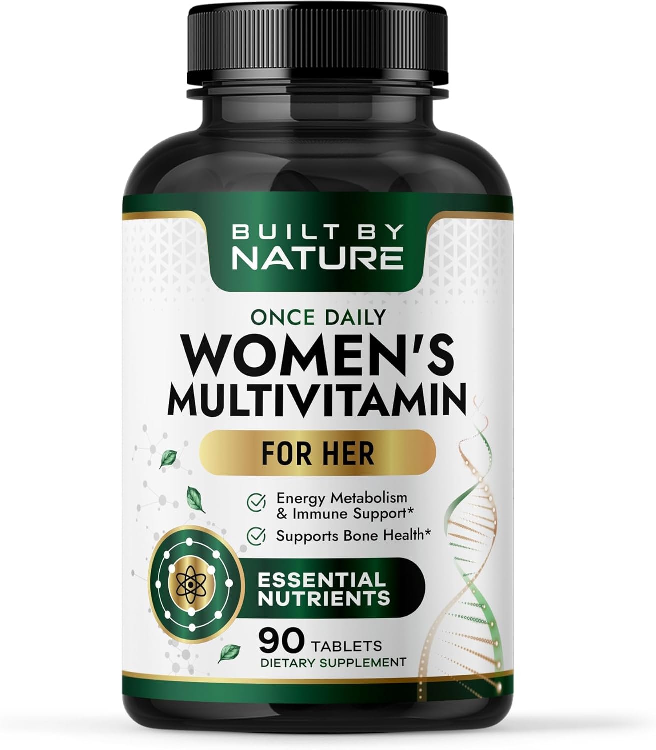 Built by Nature Multivitamin for Women – Daily Womens Multivitamin Supplement with Essential Vitamins & Minerals – Energy, Immunity & Beauty Support – 90 Tablets