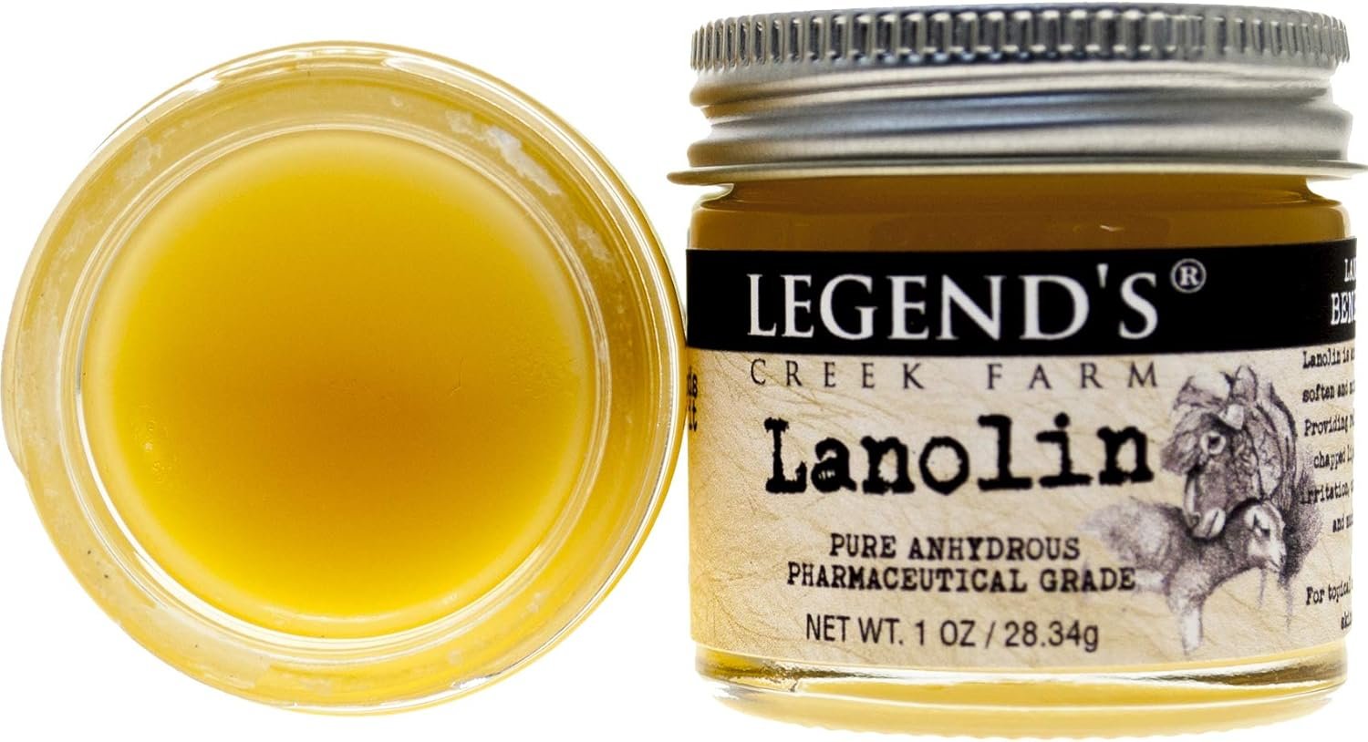 Legend’s Creek Farm Nipple Balm – 100% Unadulterated Anhydrous Lanolin Cream for Chapped Skin & Irritations – 1oz. Organic Healing Balm Handmade in USA