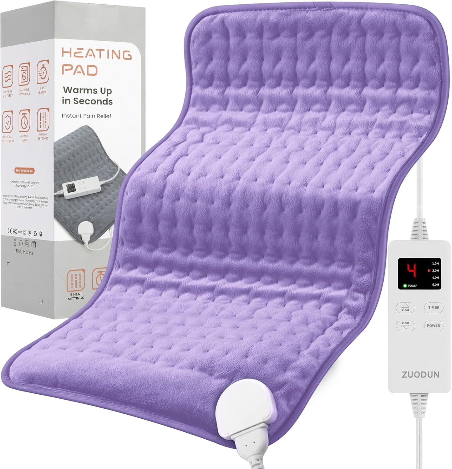 Heating Pad for Women Cramps and Back Pain Relief, Electric Heat Pad with 6 Heat Settings, Moist/Dry Heat, Auto Shut-Off, Soft & Washable, Ideal Gift for Mom, Wife, Daughter