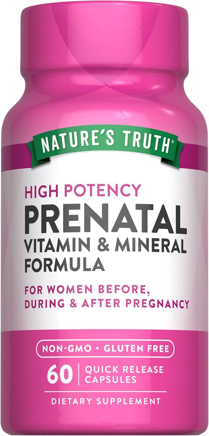 Nature’s Truth Prenatal Vitamins With Folic Acid | 60 Capsules | Non-GMO & Gluten Free Supplement