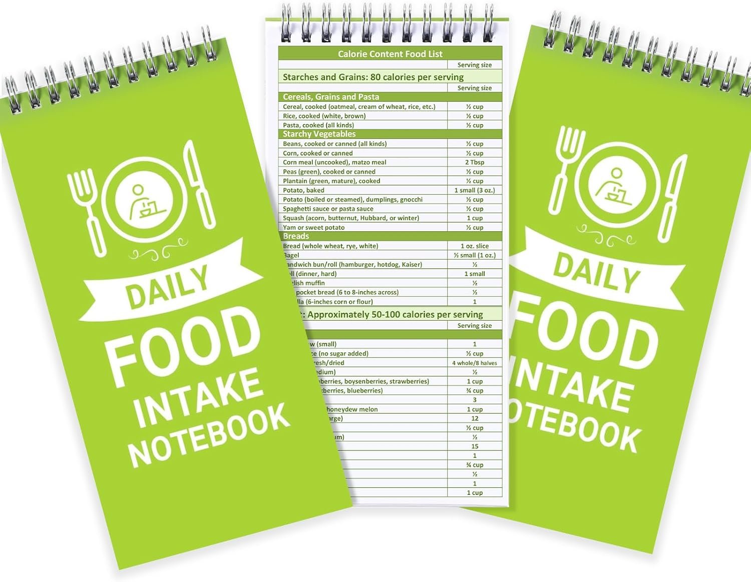 3 Pcs Daily Food Journal 4” x 8” Calorie Counter Book Notebook 70 Sheets Weight Loss Log Book Tracker Food Planner Notepad for Weight Loss Monitoring Macronutrient Intake Food (Diet Log)
