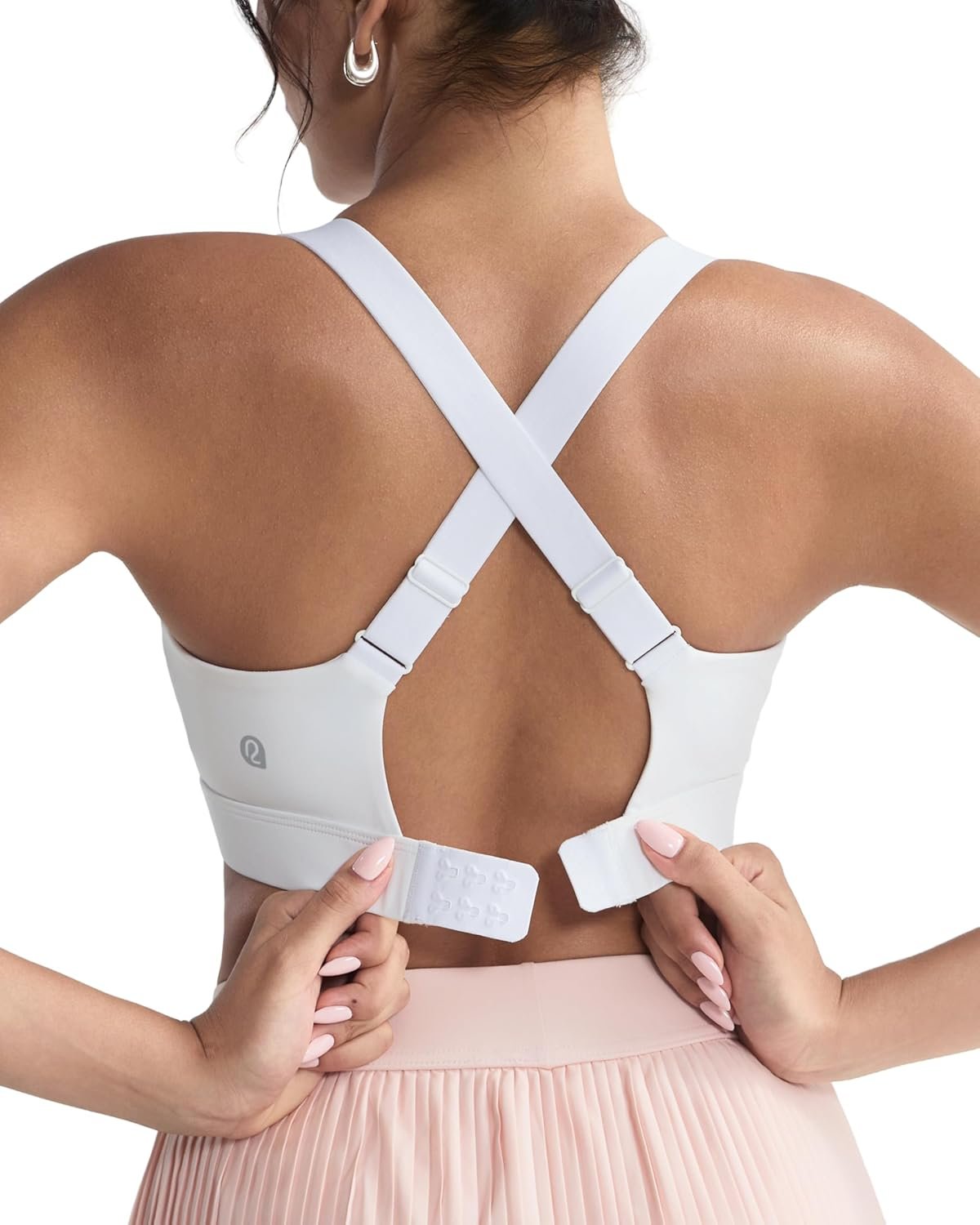 RUNNING GIRL Sports Bras for Women High Support, Adjustable Straps Hook Back Sports Bras for Women with Sewn in Pads
