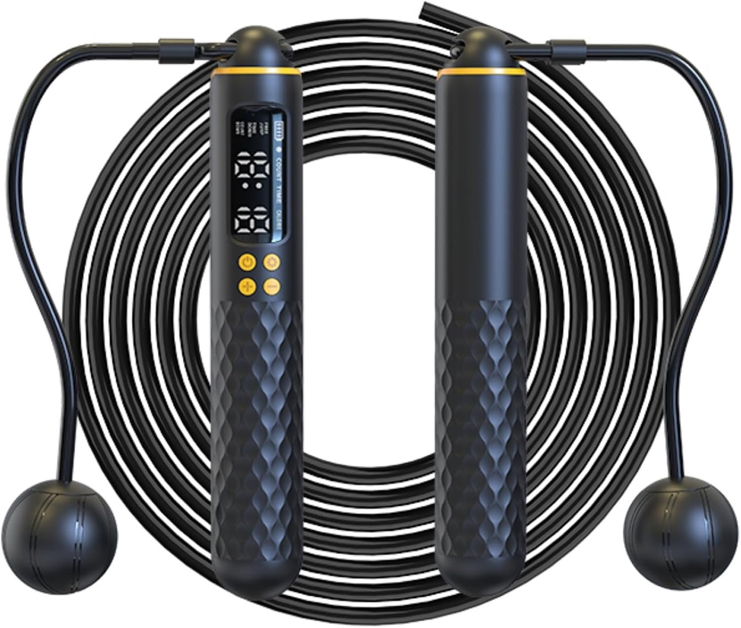 Smart Jump Rope with Counter – 2 in 1 Corded & Cordless Skipping Rope with HD Display, Type-C Rechargeable, Adjustable Length, Weighted Handles for Fitness, Workout, Cardio, Home Gym