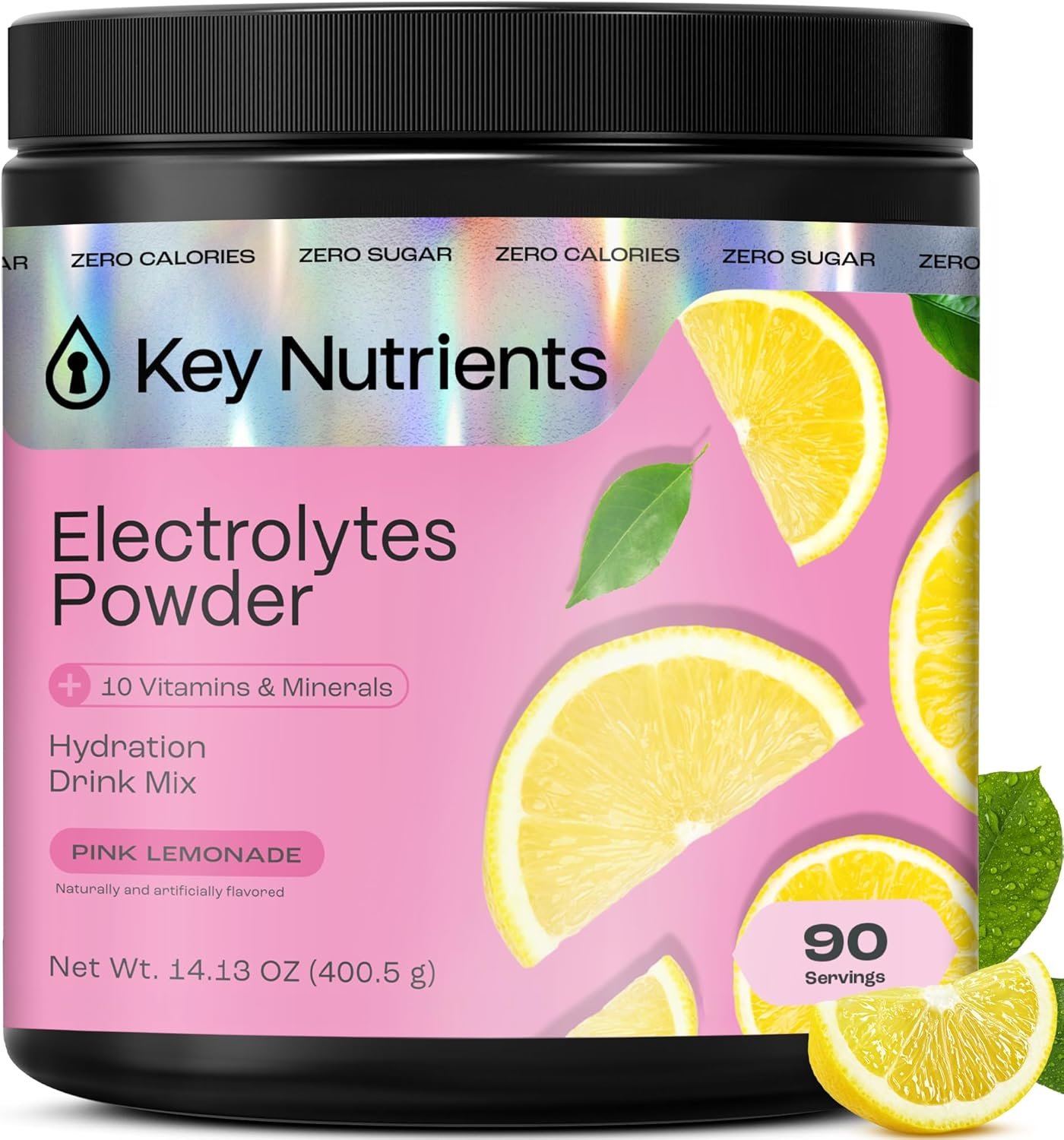 KEY NUTRIENTS Multivitamin Electrolytes Powder No Sugar – Fresh Pink Lemonade Electrolyte Powder – Endurance & Energy Supplement – Hydration Powder – No Calories – 90 Servings – Made in USA