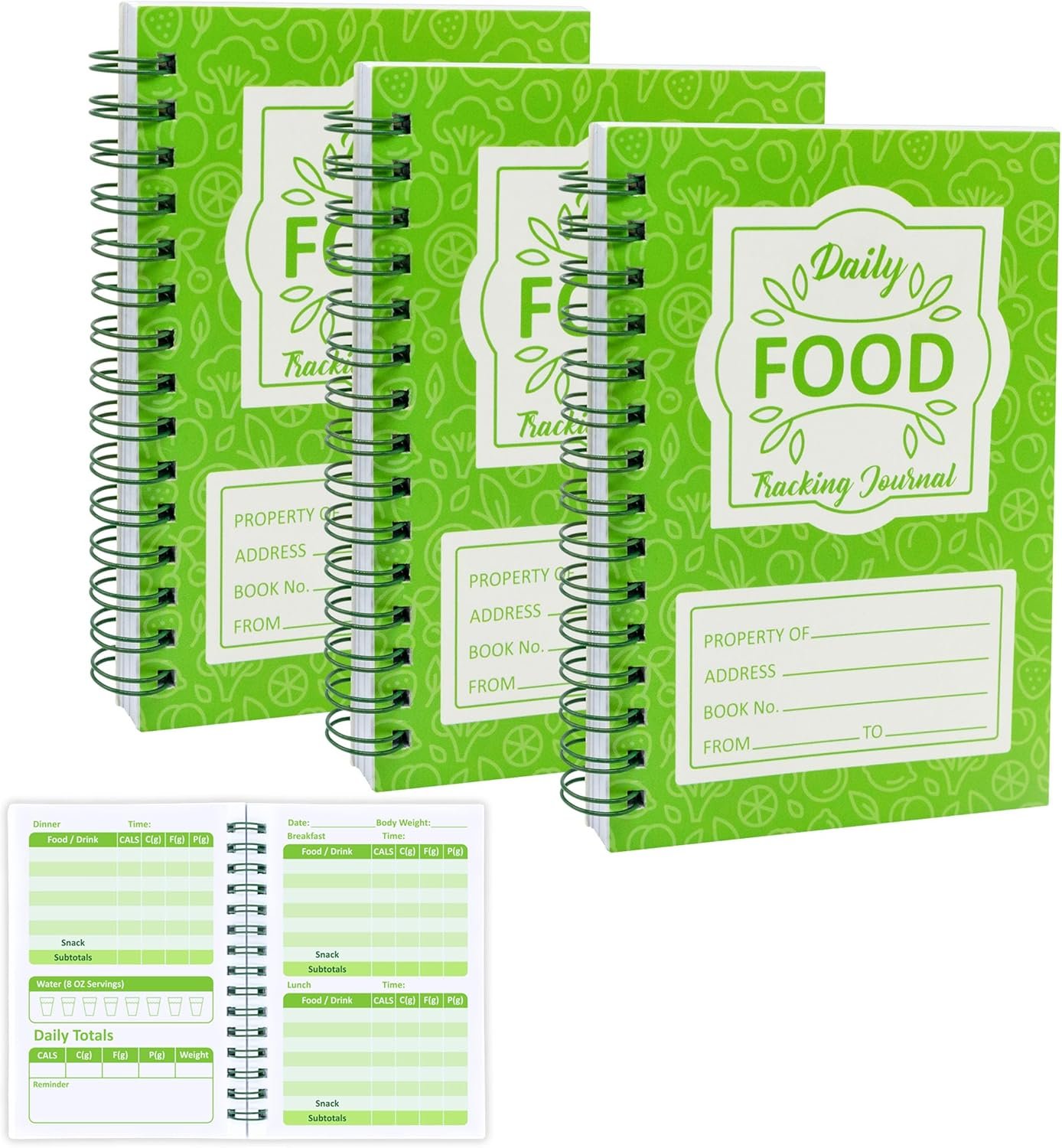 3 PCS Food Tracker Journal Weight Loss Notepad 90 Day Meal Pocket Size Daily Intake Log Calorie Notebook for Nutrition Meal Recording 5.5 x 3.93 inch