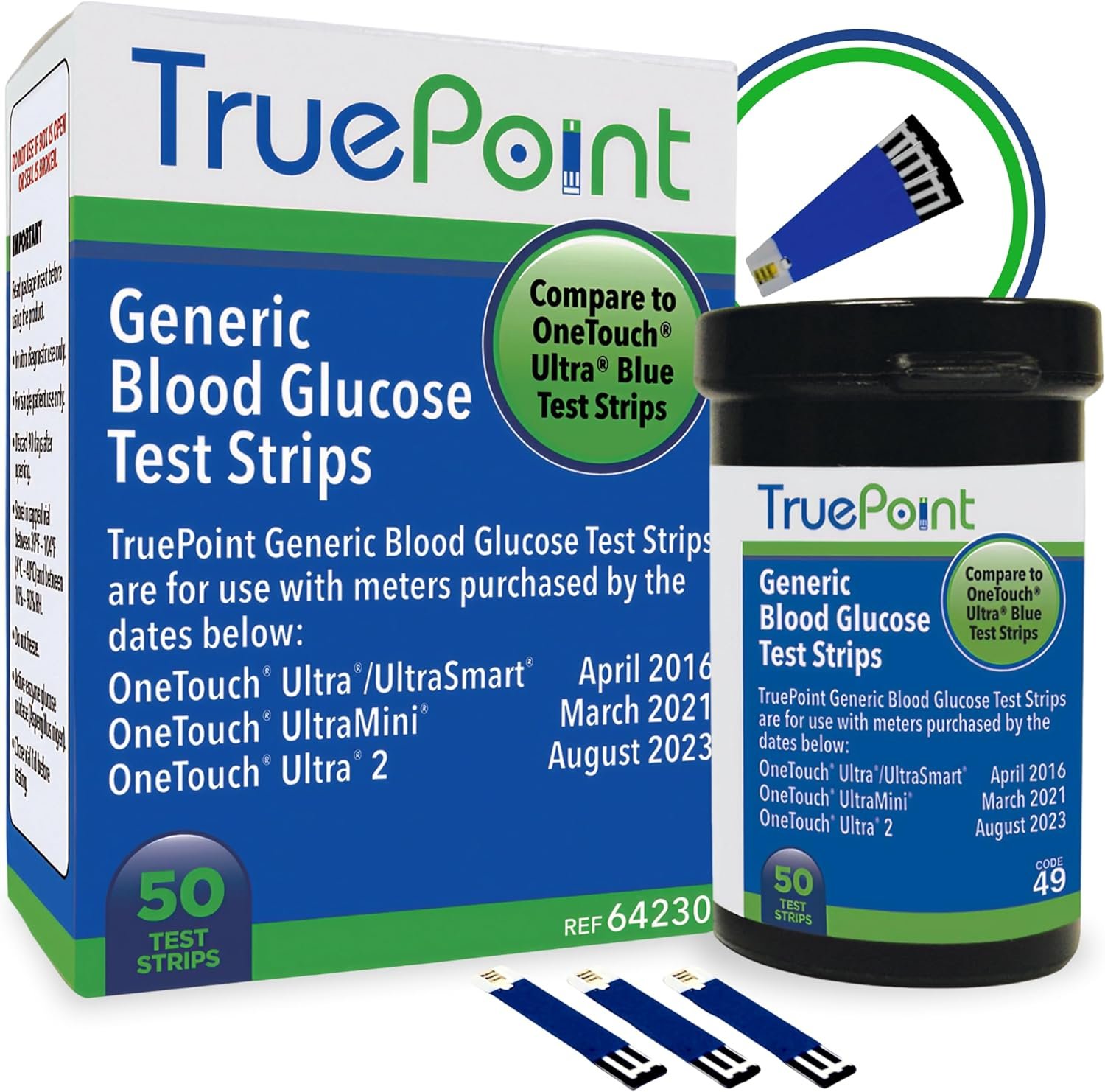 Blood Glucose Test Strips – 50 Count – Compatible with Ultra, Ultra2, UltraMini & UltraSmart Meters – Glucose Strips for Blood Testing for Home Use