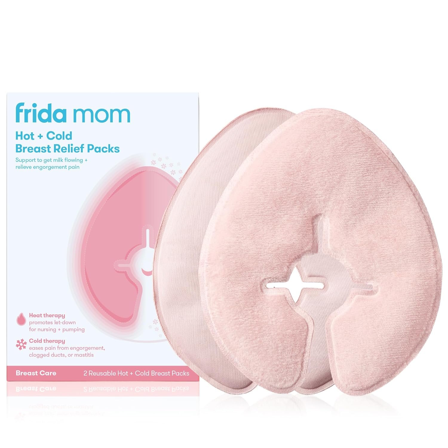 Frida Mom Breast Therapy Packs, Breast Pads, Cold & Hot Pack for Pain Relief, Breastfeeding Essentials for Lactation Support, Mastitis, Engorgement and Pump Aid, Postpartum Recovery, 2pk