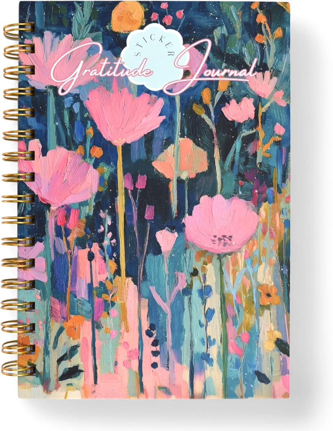 One Minute Gratitude Journal – One Line a Day – Daily Gratitude Sticker Journal for Happiness, Mindfulness, Positivity and Reflection – Hardcover Spiral Bound Yearly Diary for Personal Growth