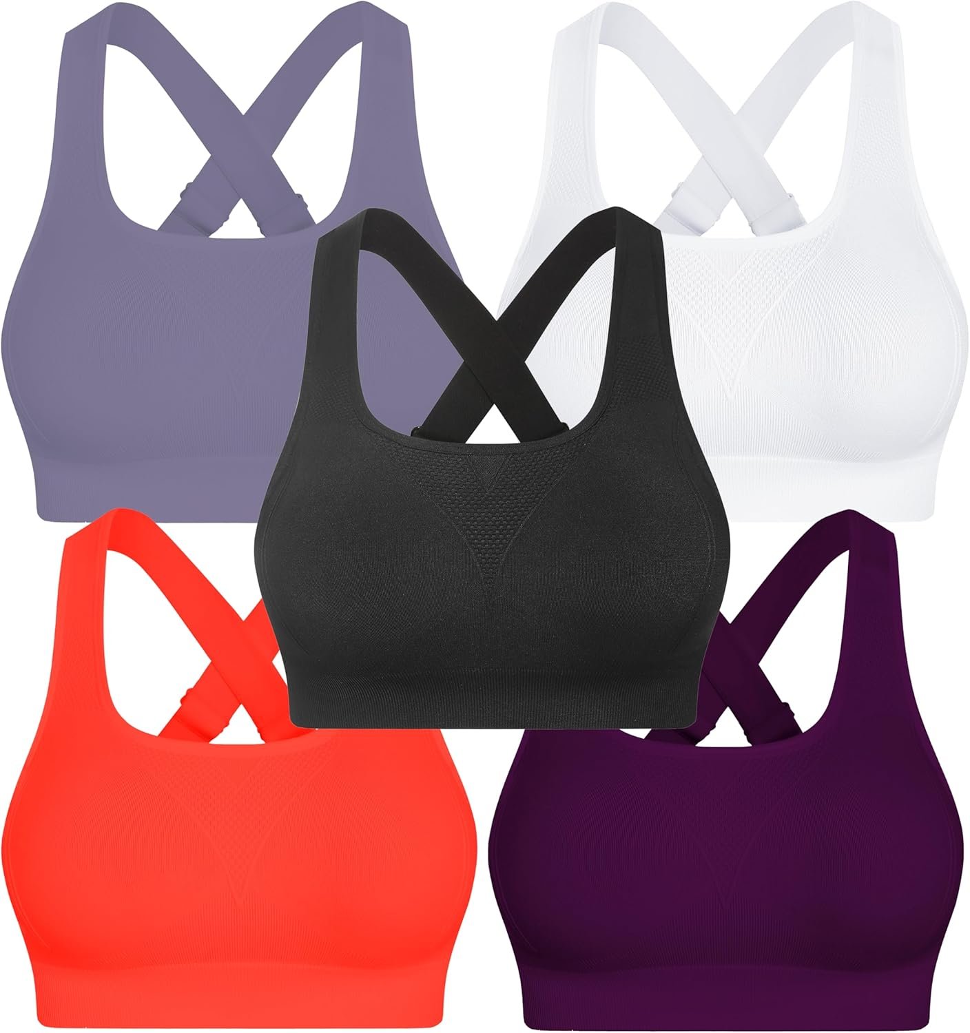 GXXGE Sports Bras for Women High Support Adjustable Straps Padded Cross Back Sport Bra for Workout Yoga Running Gym