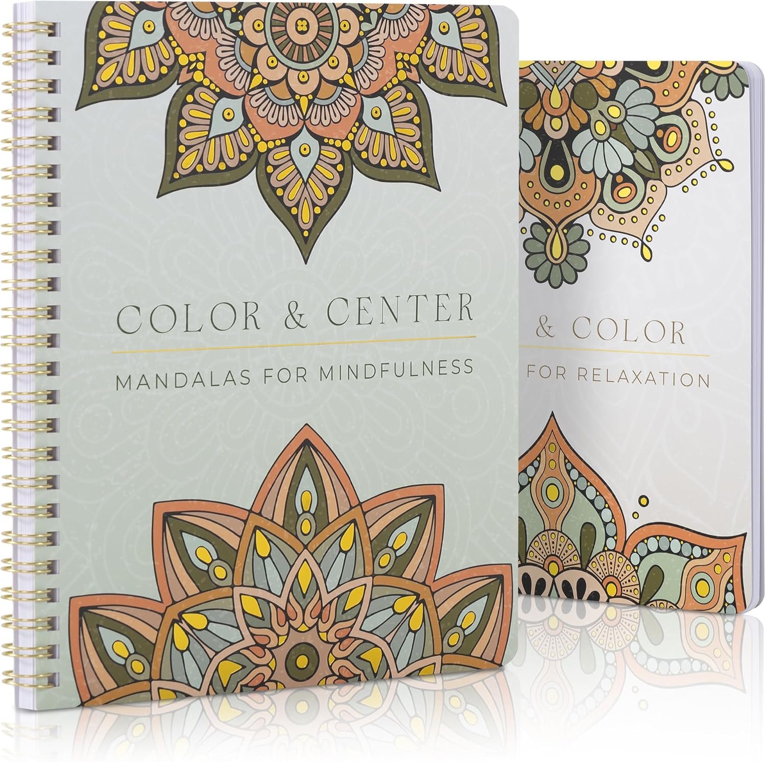 Beautiful Adult Coloring Book Set of 2 for Relaxation – Mandala Coloring Books with Inspirational Quotes Making it a Great Gift – Perfect Stress-Relieving Books Fun to Color for Women