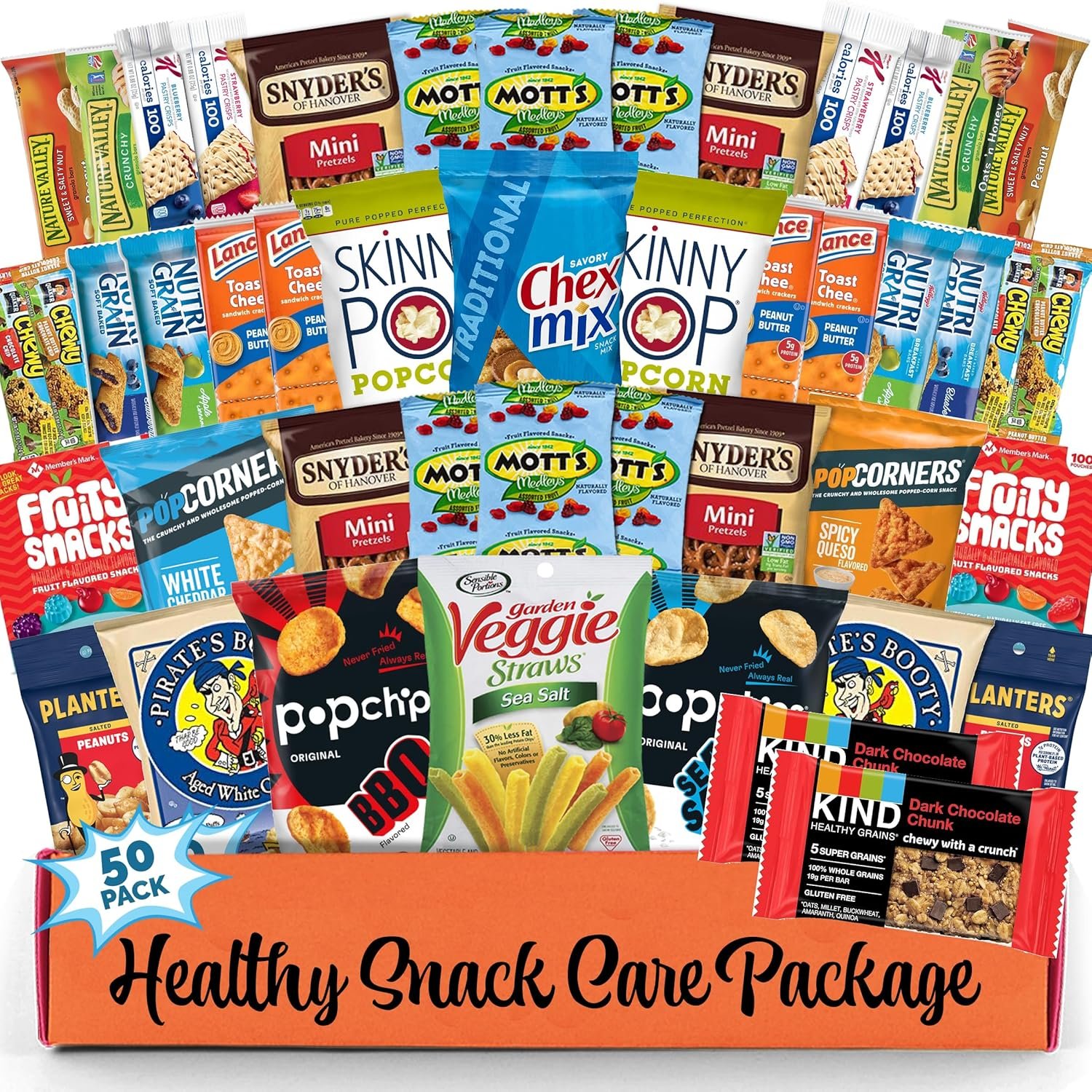 Healthy Snacks Variety Pack (50 Count) – Easter Snack Box Care Package with Chips, Cookies & Granola Bars – Healthy Easter Basket for Adults, Kids & Teens, College Students, Office, Travel & Birthday
