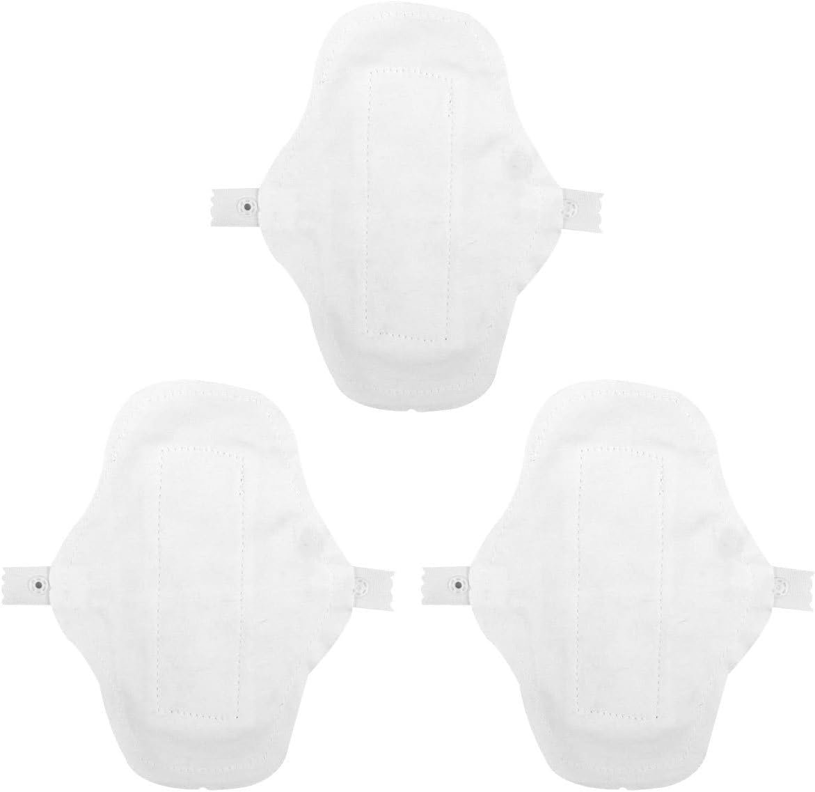 Healeved Reusable Menstrual Pads 3Pcs Washable Cotton Sanitary Towels with Strong Absorption Breathable Cloth Liners for Women Heavy Flow Comfortable Sanitary Napkins