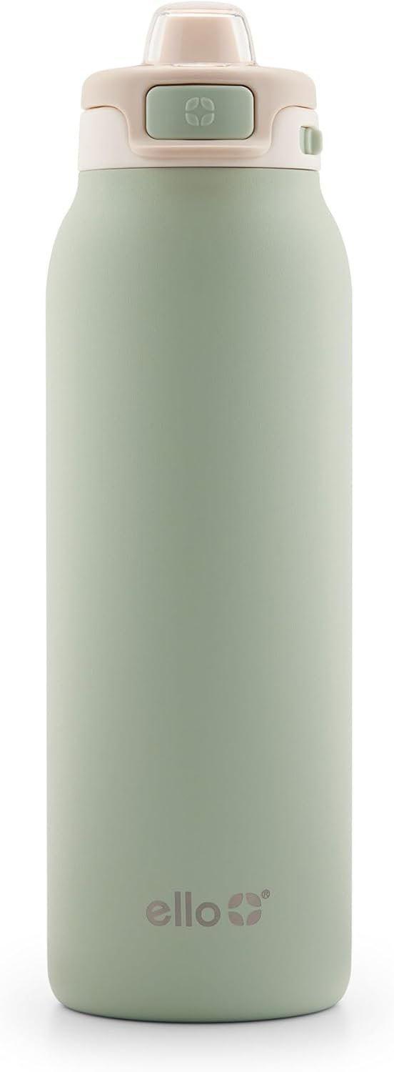 Ello Pop & Fill Insulated Stainless Steel Water Bottle with Quick Fill Lid, Leakproof Locking, Sip or Chug Spout, BPA-Free, Double Wall Vacuum Insulated for Sports, Travel & School- 22oz / 32oz / 40oz