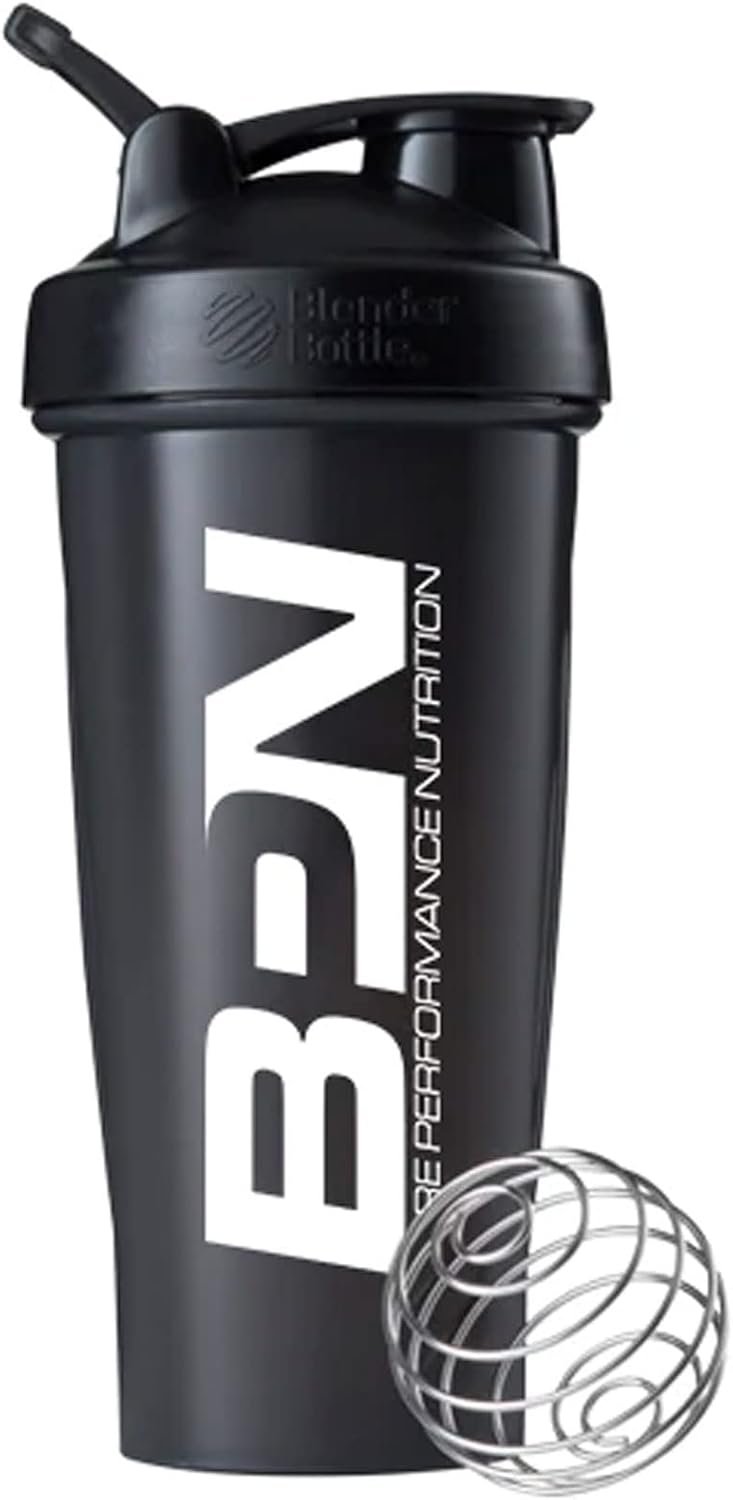 BARE PERFORMANCE NUTRITION Blender Bottle Shaker Bottle, 28 oz Shaker Bottle with Wire Whisk, Black