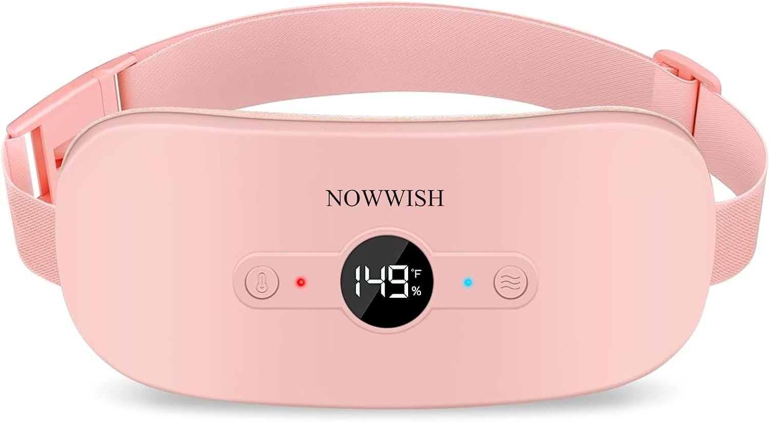 NOWWISH Heating Pad for Period Cramps Pain Relief, Portable Electric Cordless Menstrual Heating Pad Rechargeable with 6 Heat Levels and 6 Massage Modes, Easter Gifts for Women Teen Girls, Pink