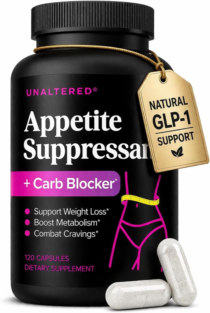 UNALTERED Appetite Suppressant for Women – Helps Manage Cravings, Promotes Fullness, & Supports Weight Loss – Natural Dietary Supplement with Chromium Picolinate & Glucomannan – 120 Vegan Capsules