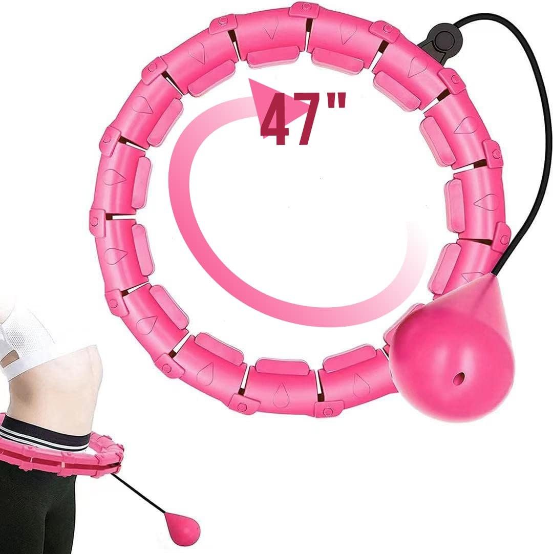 CORATED Smart Weighted Hoola Exercise Hoops,Abdomen Fitness Weight Loss Massage,24 Detachable Knots Adjustable Size Hoops,for Adults & Kids Beginners Exercising