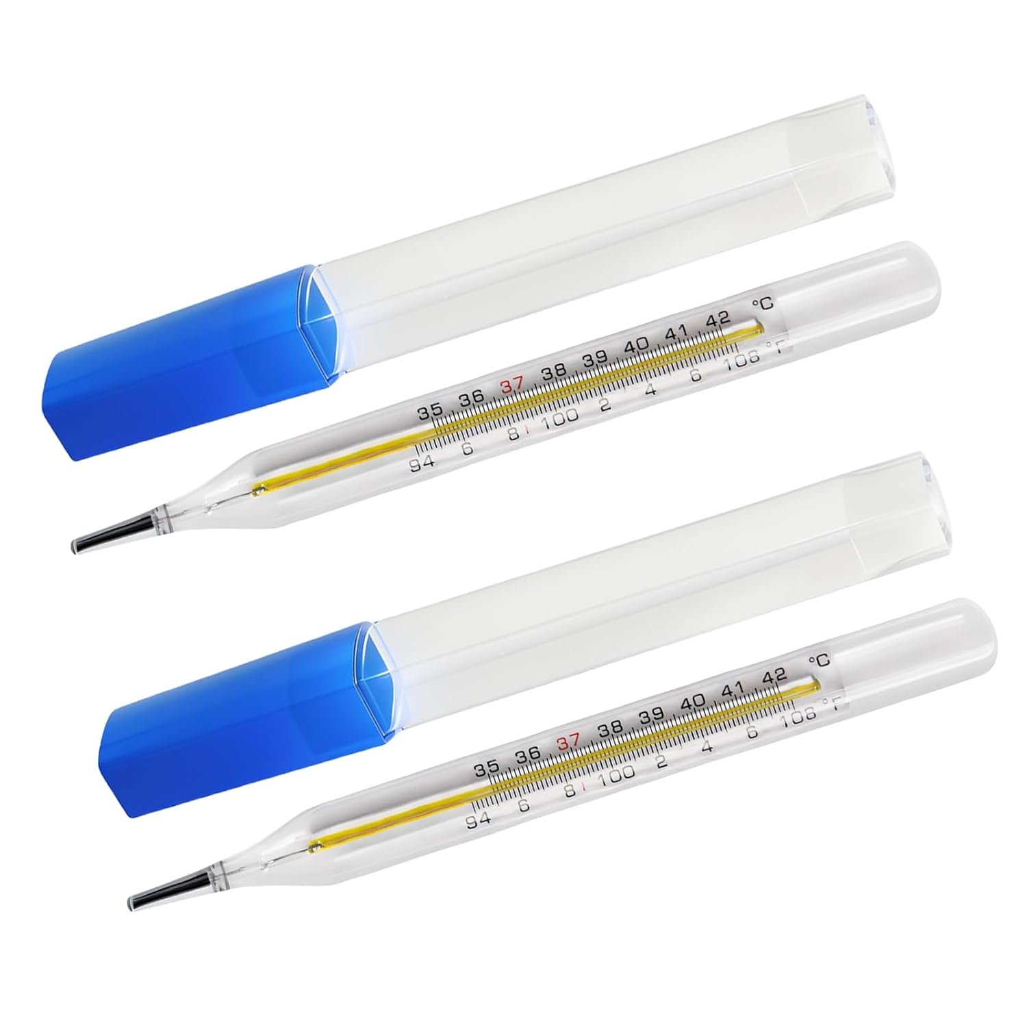 ℃&℉ Glass Thermometer for Underarm 2PCS – Basal Body Thermometer – Fever Thermometer – Accurate Easy Reading by HARIKA LIFE