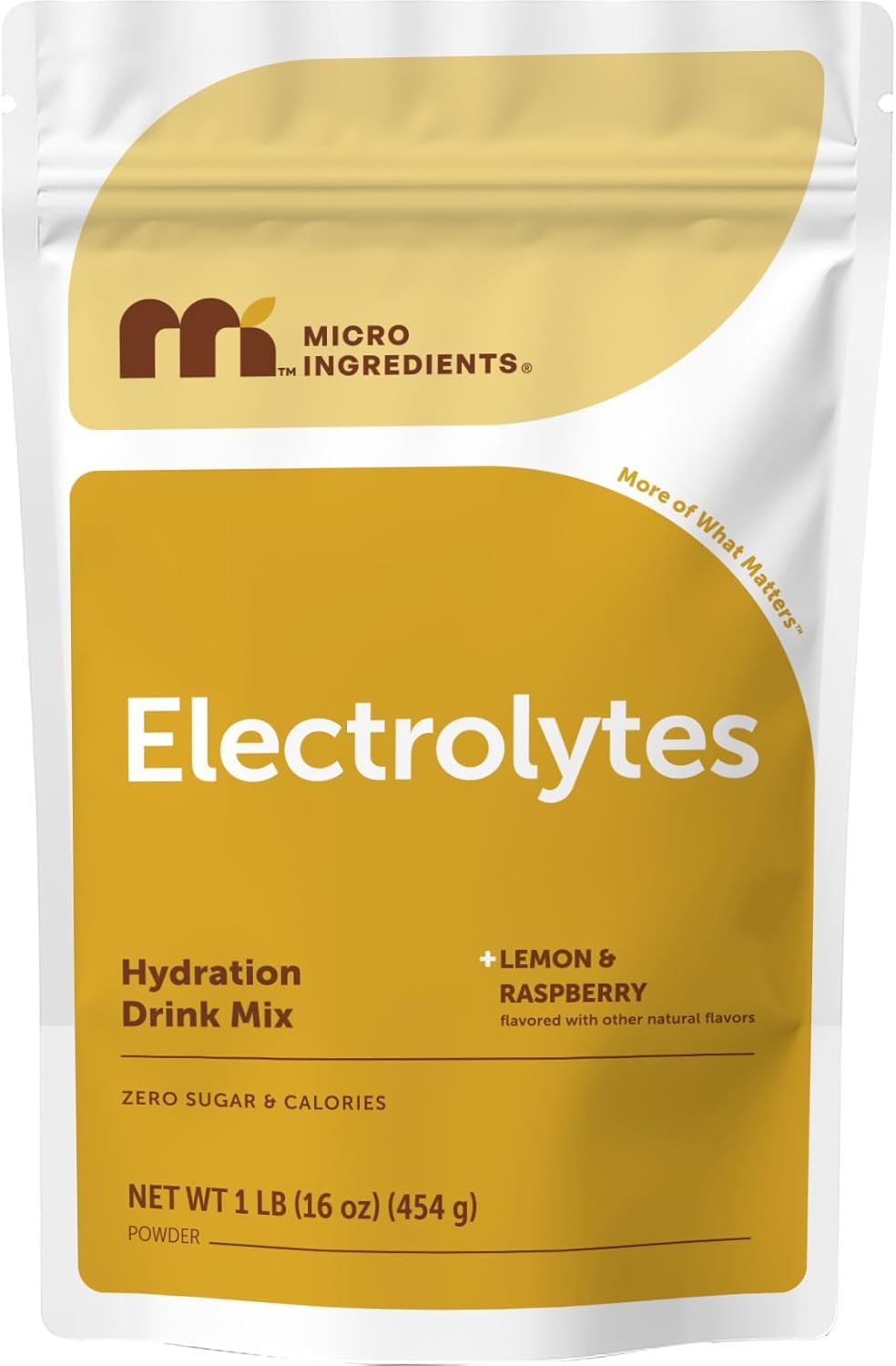 Micro Ingredients Hydration Electrolyte Powder, 1 lb (69 Servings) | Lemon Raspberry Flavor | High Potassium (1,000mg) + Coconut Water & Real Lemon Juice | No Sugar, Keto Friendly | Non-GMO